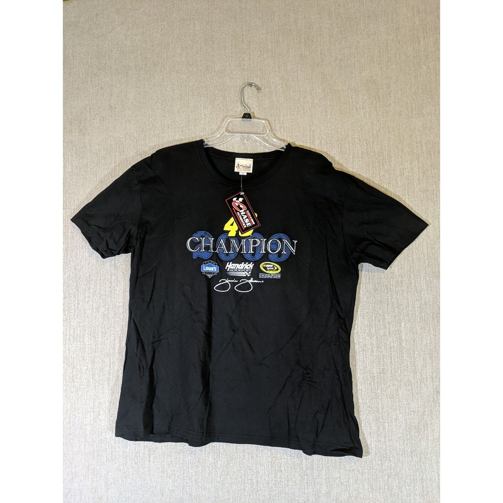 Nascar Chase Authentics Jimmie Johnson 48 Mens T Shirt Black 2XL Cotton Champion